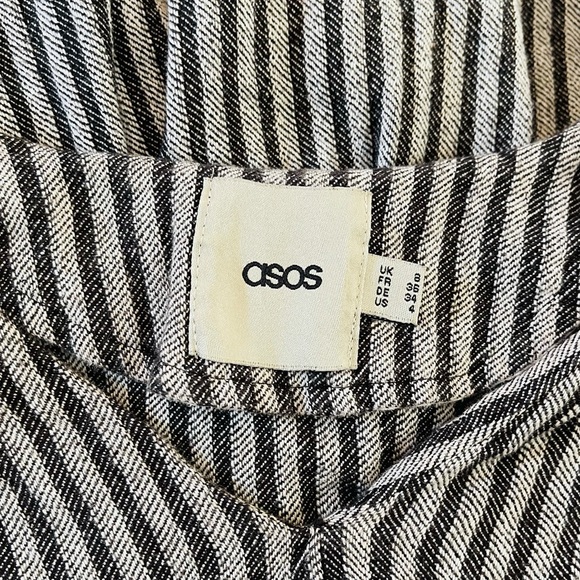 ASOS Striped V-neck Belt Wrap Top Sz 4 - Picture 3 of 5
